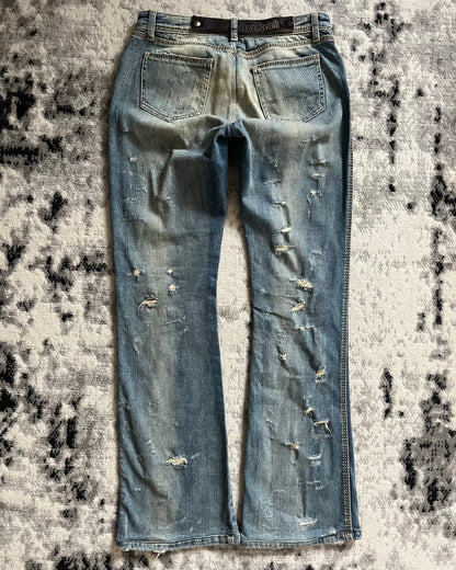 AW2005 Cavalli Blue Distressed Jeans (S)