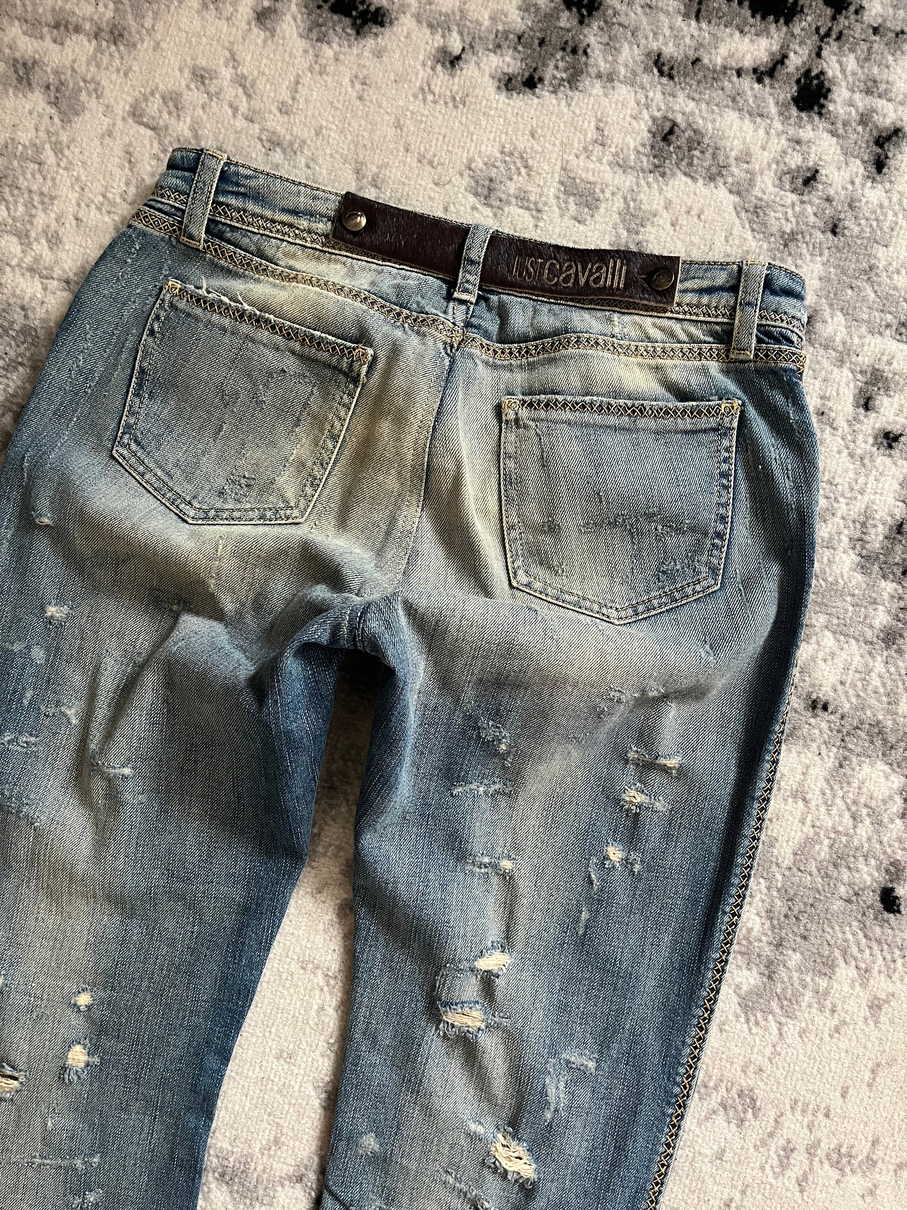AW2005 Cavalli Blue Distressed Jeans