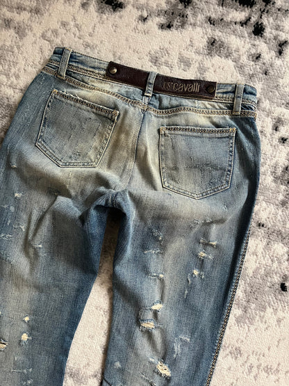 AW2005 Cavalli Blue Distressed Jeans (S)