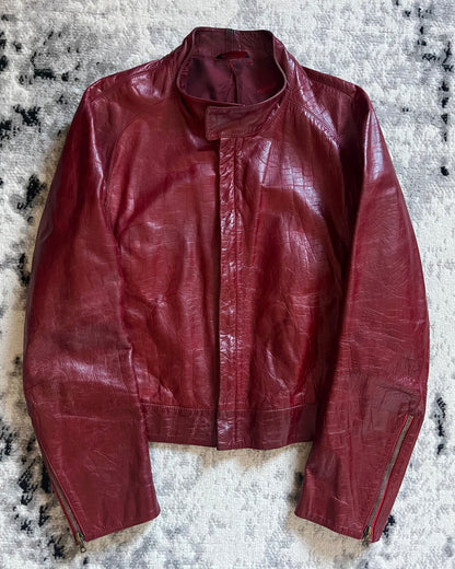 FW2000 Roberto Cavalli Crocodile Red Leather Jacket (M)