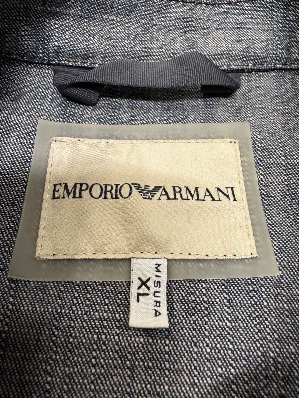 1990s Emporio Armani Black Faux Pony Hair Denim Jacket (L)