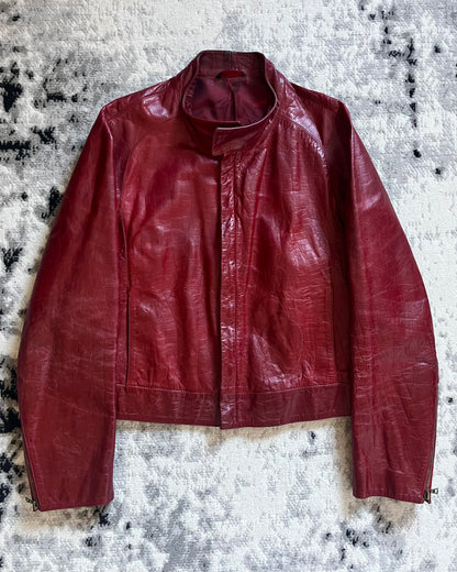 FW2000 Roberto Cavalli Crocodile Red Leather Jacket (M)