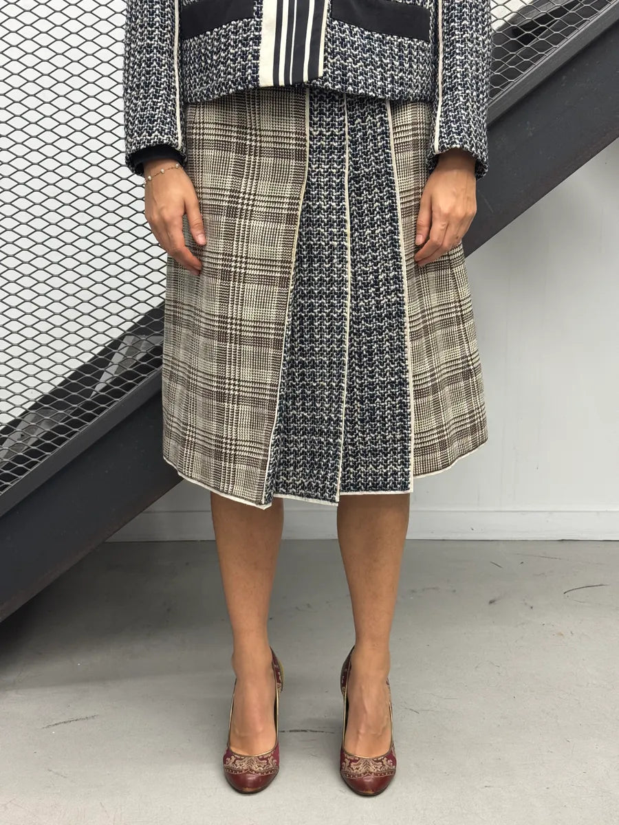 Prada Grey Wool Contrast Panel Skirt gnYBRkj 0