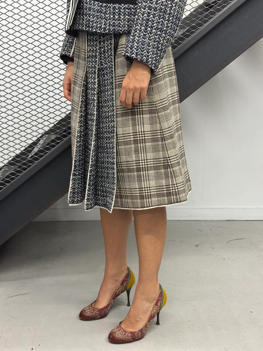 Prada Grey Wool Contrast Panel Skirt gnYBRkj 1