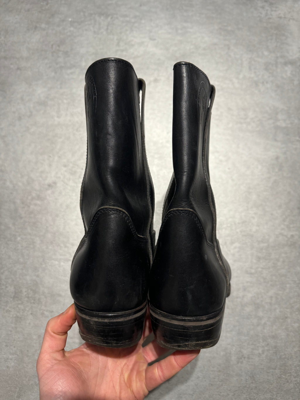 2000s French Cow-Boy Ankle Black Boots