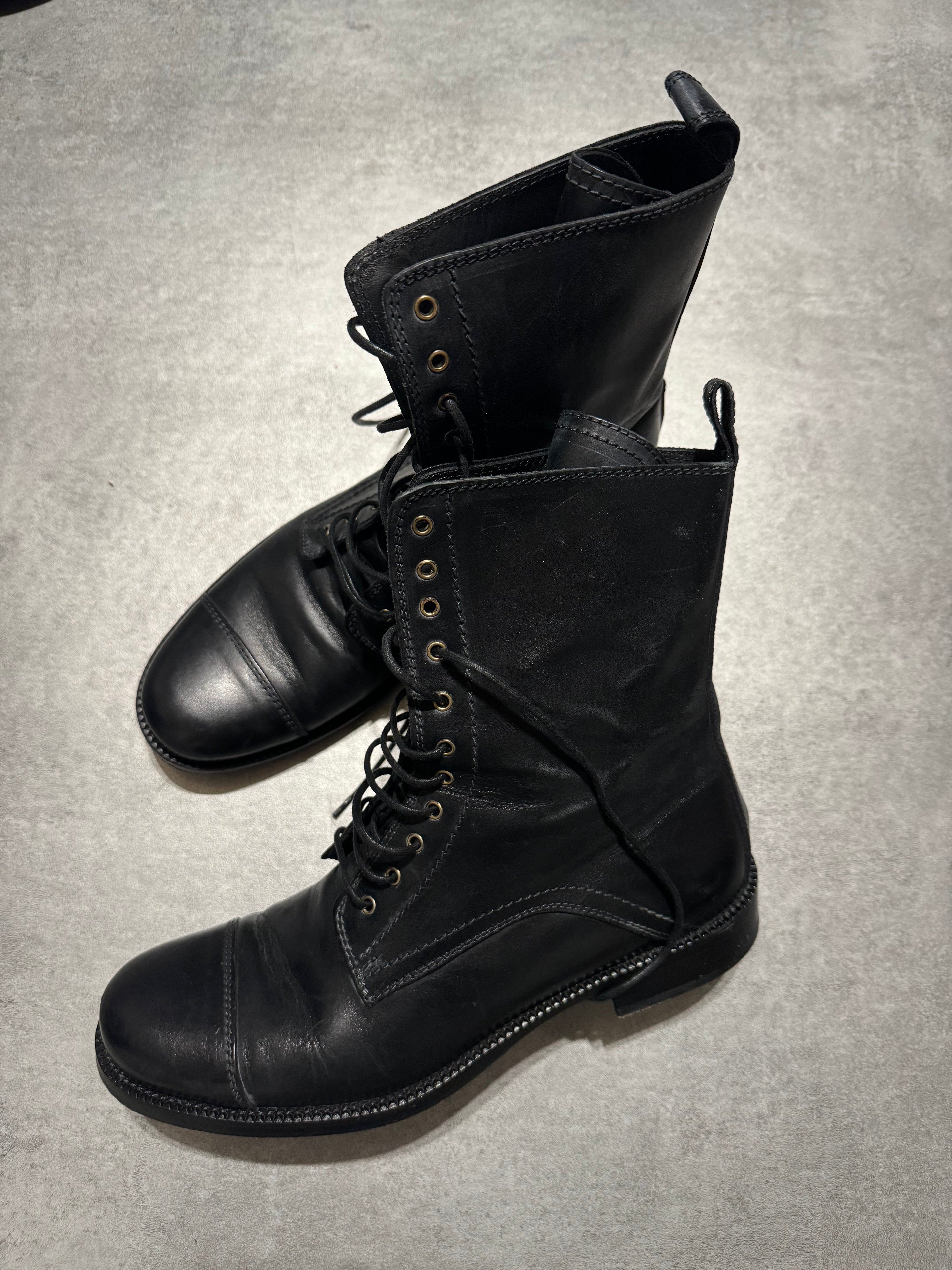 AW2009 Dolce & Gabbana Black High Combat Naval Boots