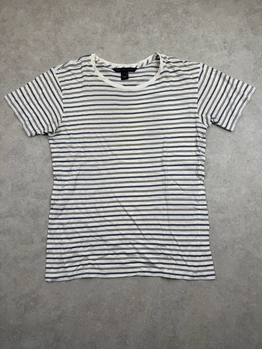 Marc by Marc Jacobs Off-White Cotton Striped T-Shirt hRBHrohh 2