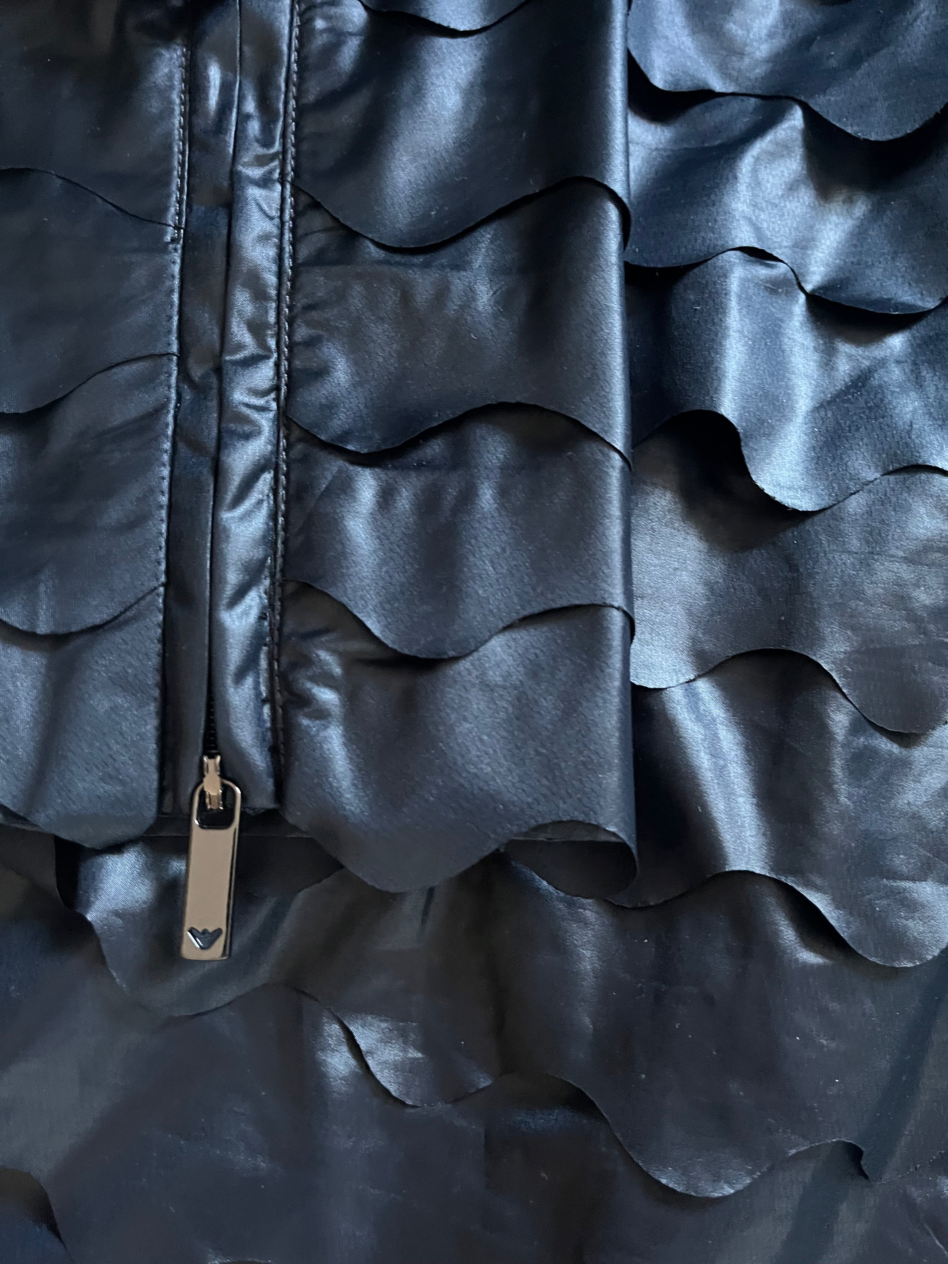 2015 秋冬 Emporio Armani 海军蓝浮雕防水风衣 (S/M) 