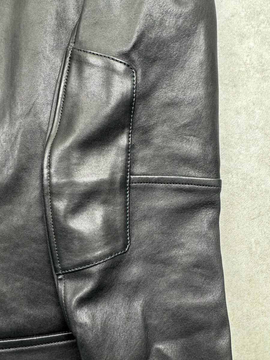 AW2014 Prada Black Quilted Biker Leather Jacket bbotgXbS 9