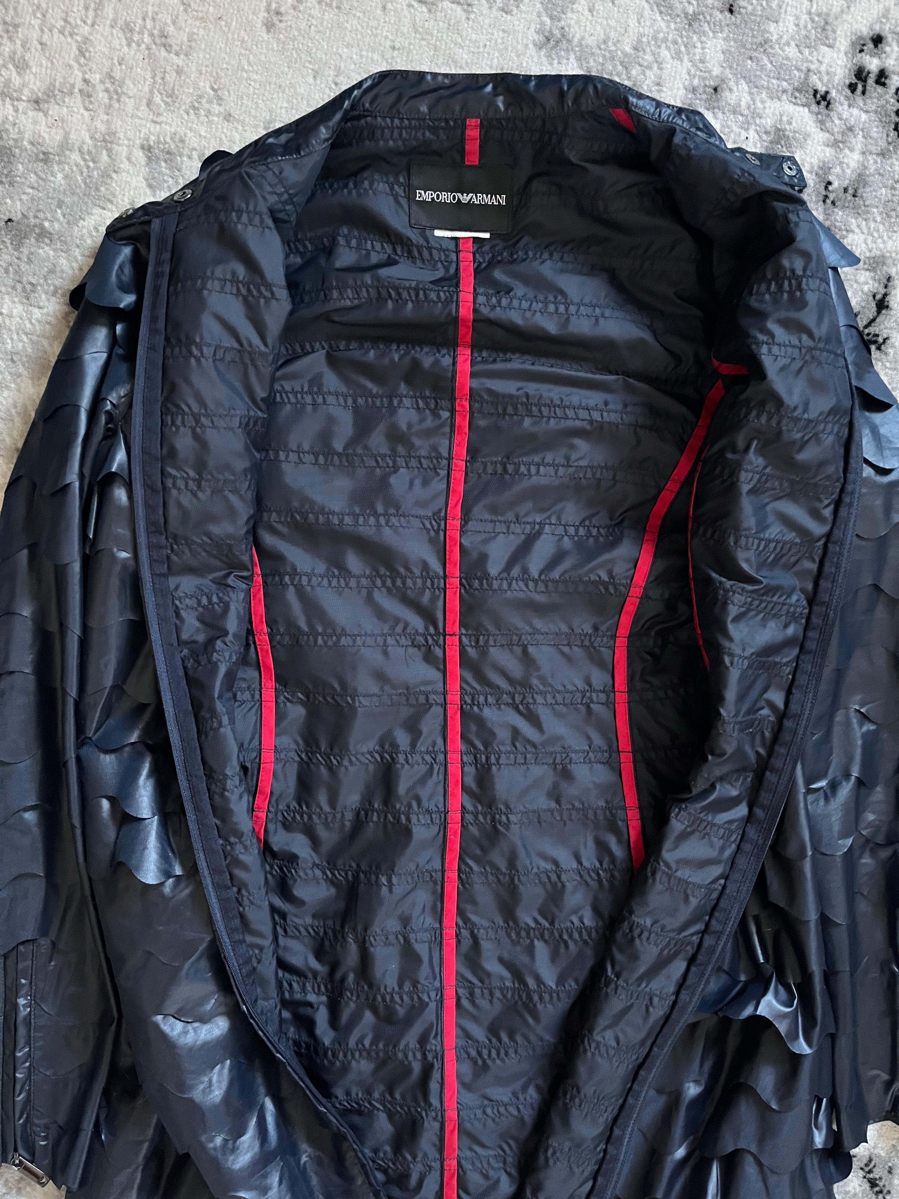 2015 秋冬 Emporio Armani 海军蓝浮雕防水风衣 (S/M) 