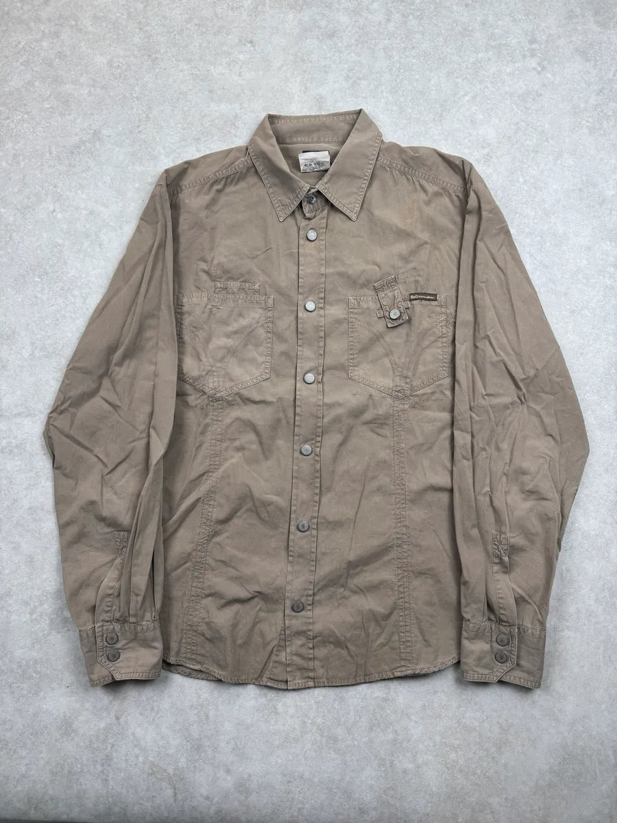 SS2003 Dolce & Gabbana Taupe Military Utility Pocket Shirt GeaABDVL 0