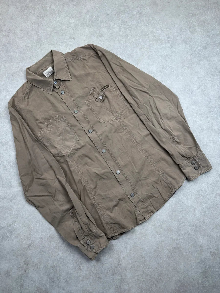 SS2003 Dolce & Gabbana Taupe Military Utility Pocket Shirt GeaABDVL 3