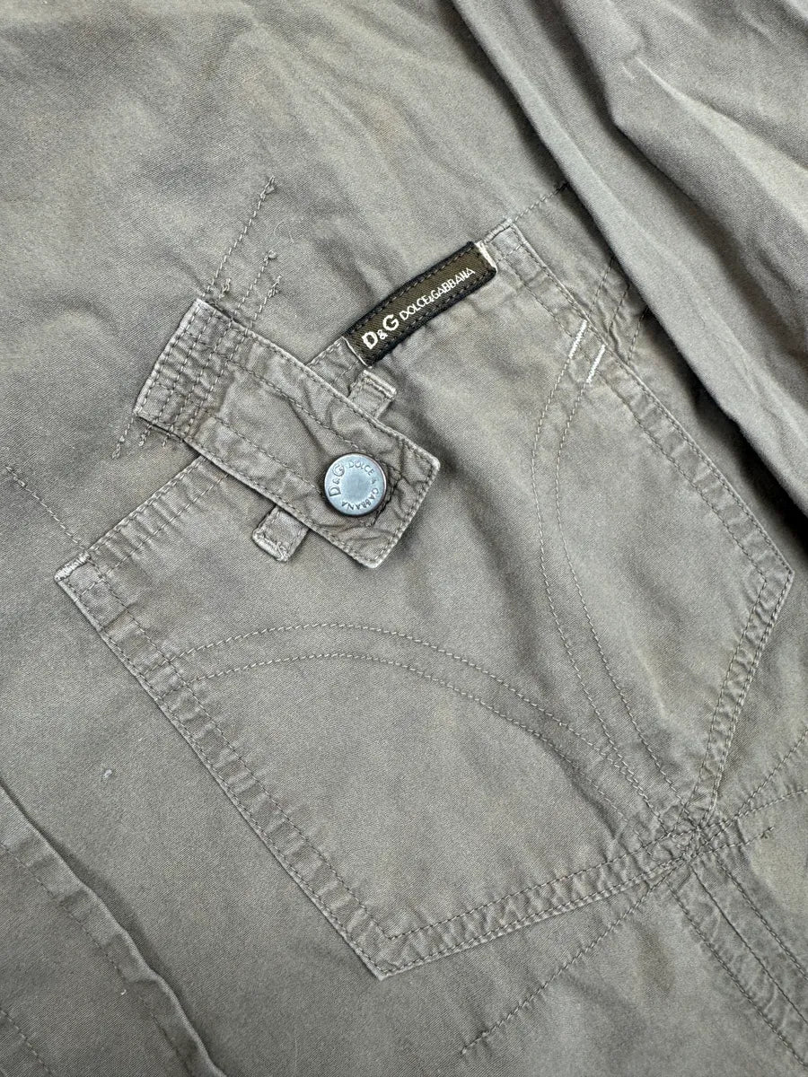 SS2003 Dolce & Gabbana Taupe Military Utility Pocket Shirt GeaABDVL 9