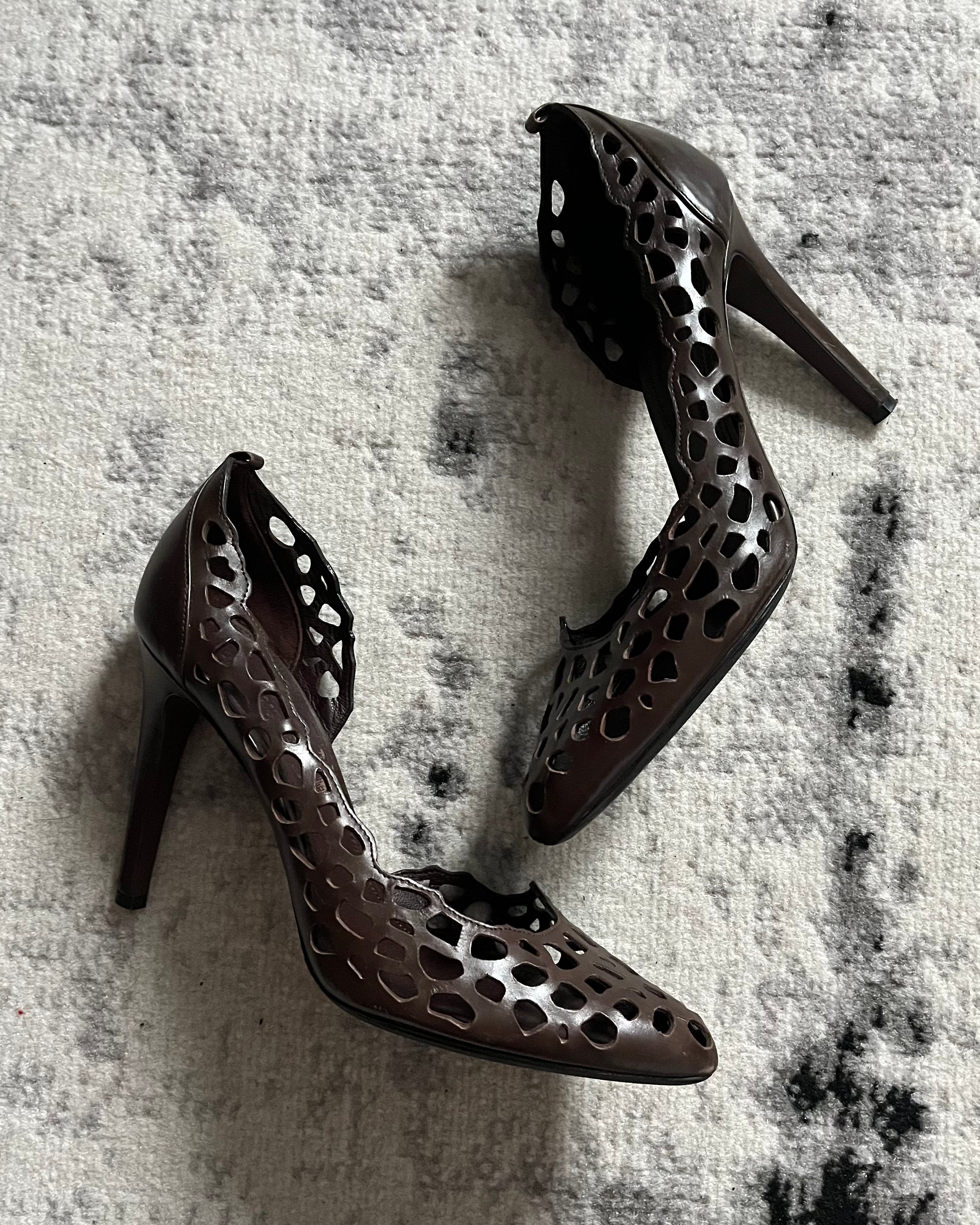 ジル サンダー クイル ハーモニー ブラウン 洗練されたヒール (40eu/us7)