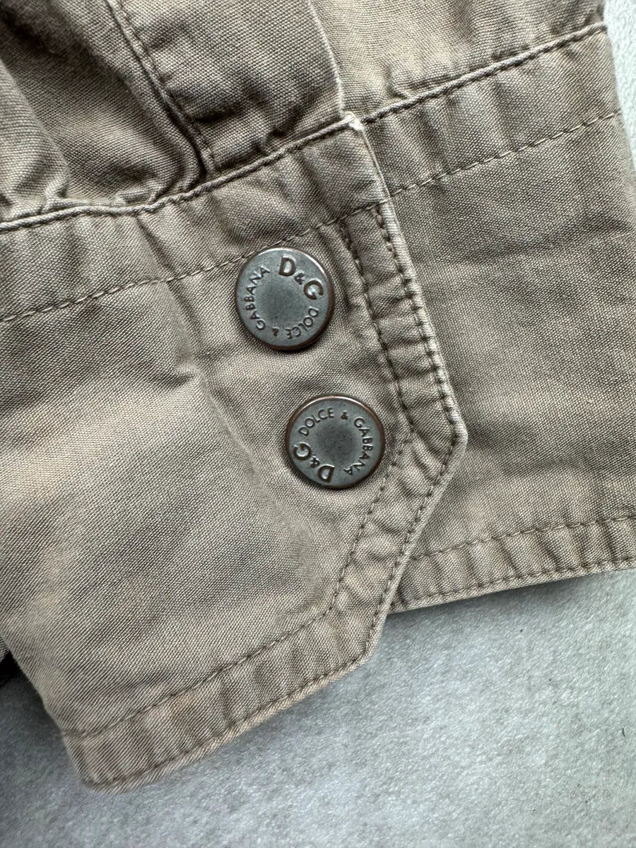 SS2003 Dolce & Gabbana Taupe Military Utility Pocket Shirt GeaABDVL 7