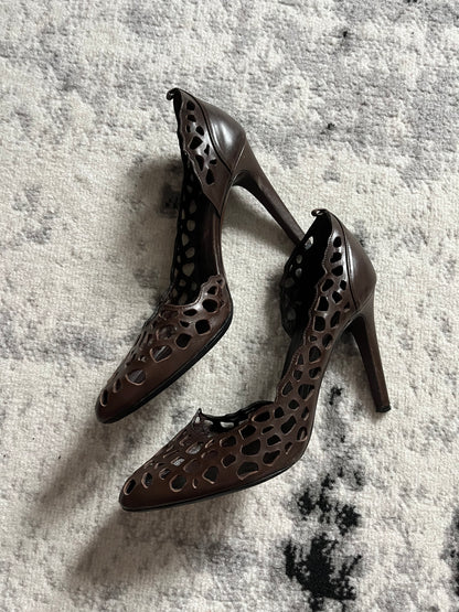 Jil Sander Quill Harmony Brown Sophisticated Heels (40eu/us7)