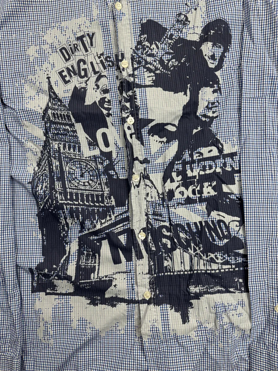 Love Moschino Blue Graphic Logo Shirt DLmuyycq 7
