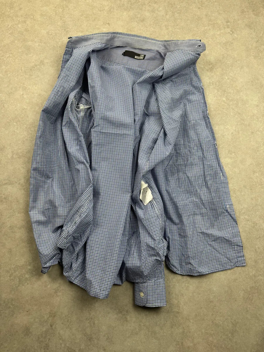 Love Moschino Blue Graphic Logo Shirt DLmuyycq 6