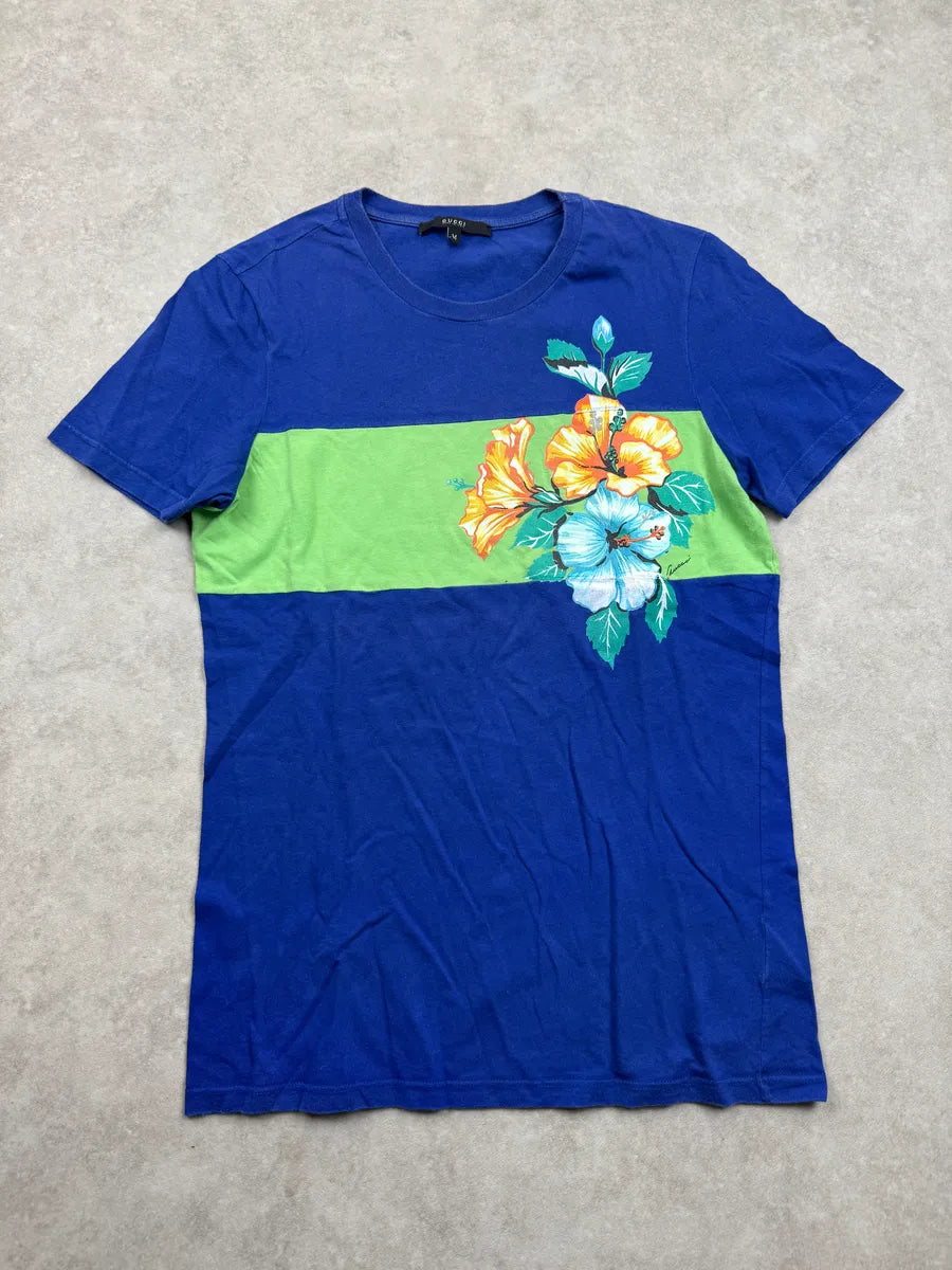 SS2009 Gucci Blue Floral T-Shirt by Frida Giannini zTuIehNH 0