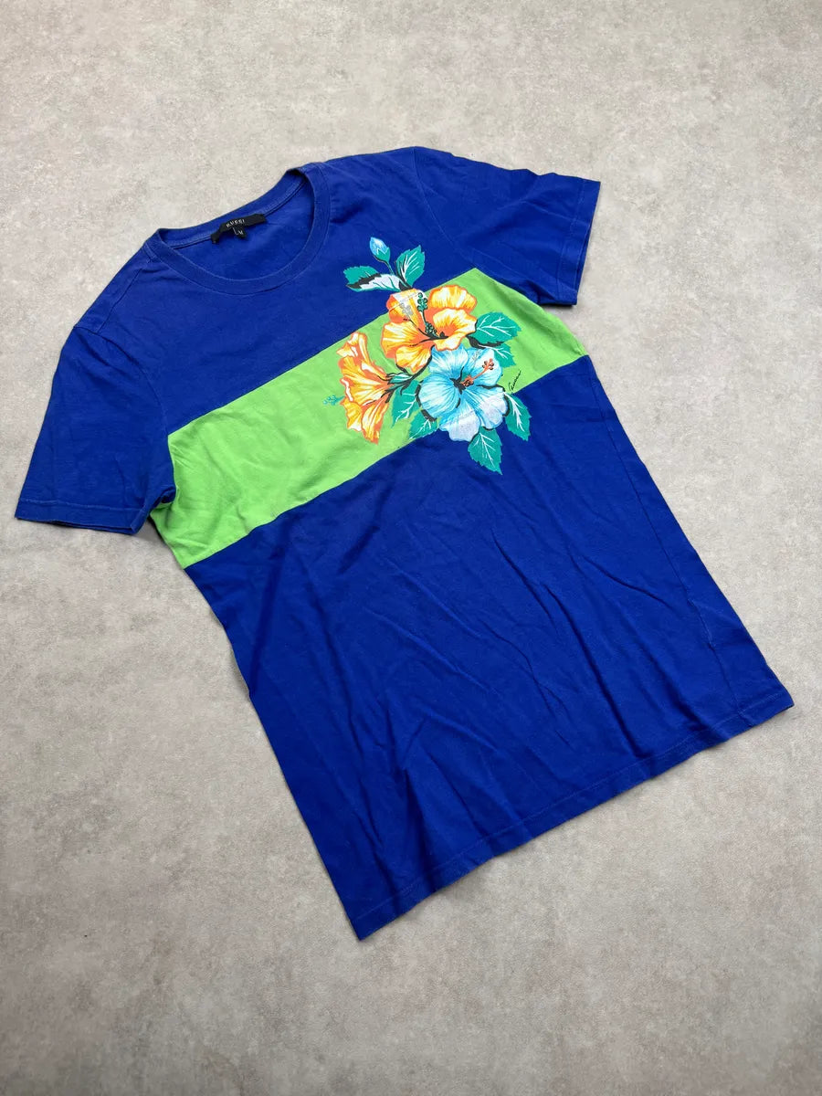 SS2009 Gucci Blue Floral T-Shirt by Frida Giannini zTuIehNH 1