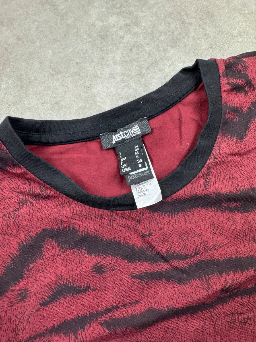 2010s Cavalli Red Striped Animal-Print Longsleeve OirLOea 7