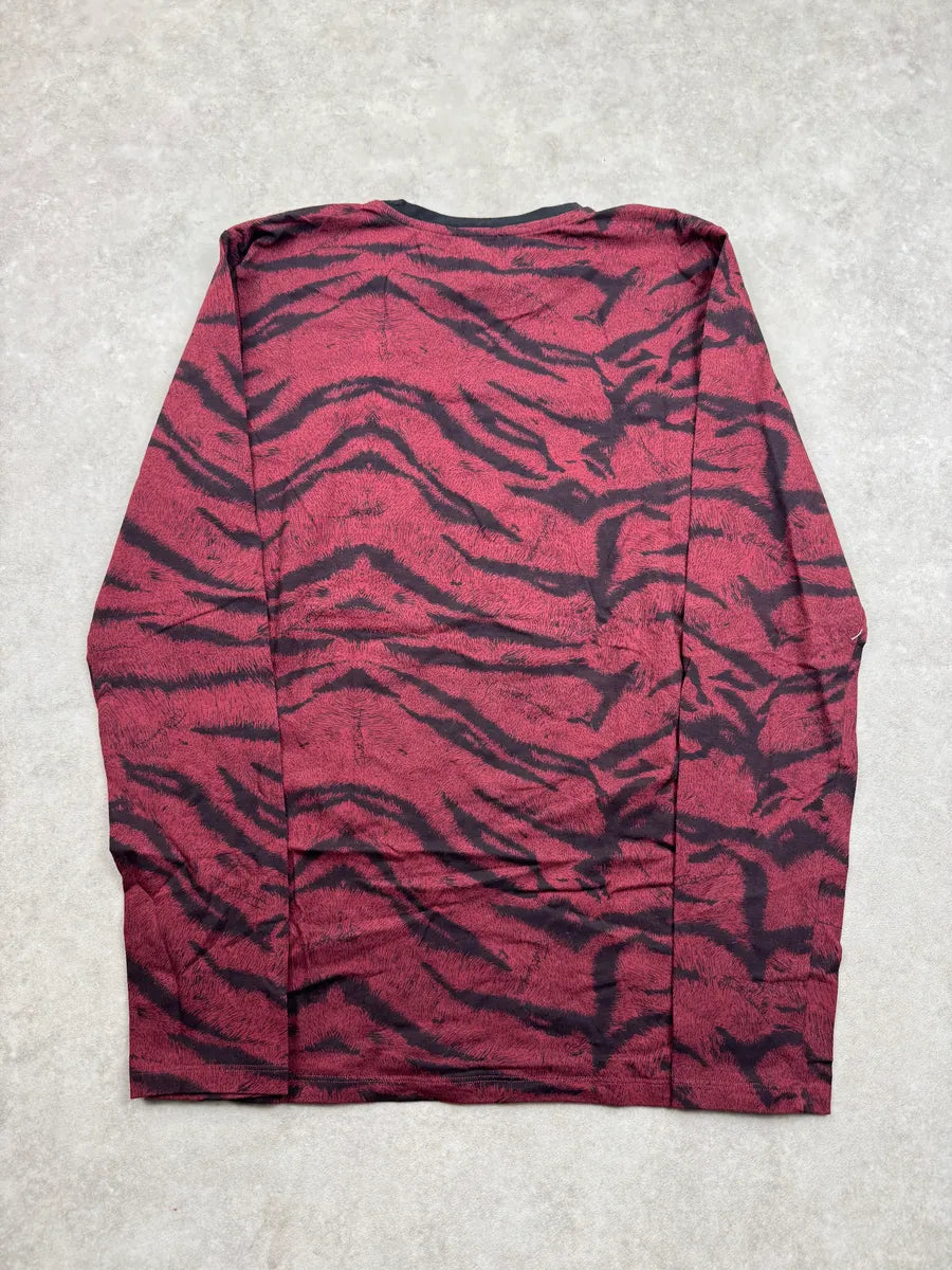 2010s Cavalli Red Striped Animal-Print Longsleeve OirLOea 2