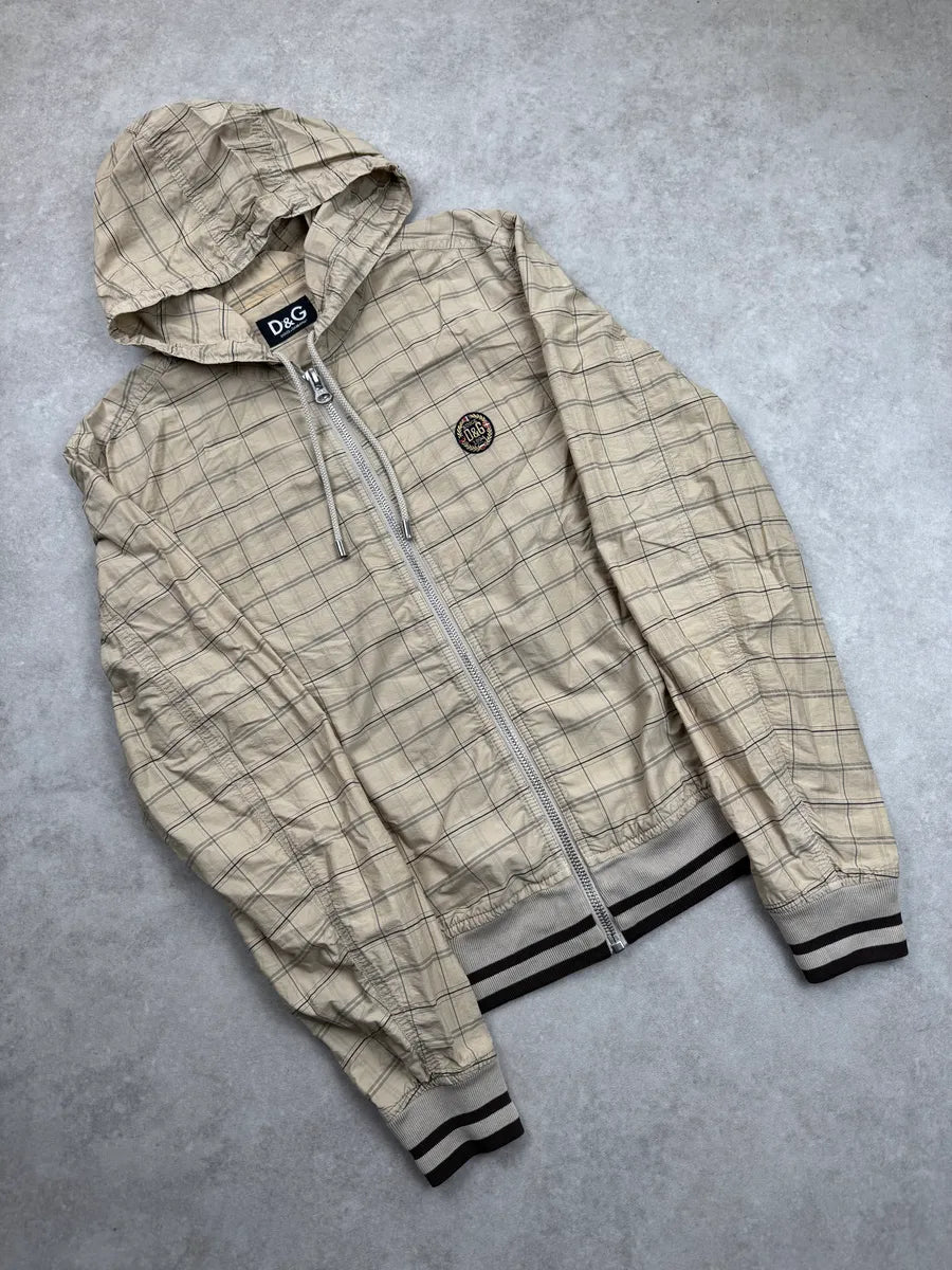 Dolce & Gabbana Beige Cotton Checked Patch Light Jacket qdROcXFz 3