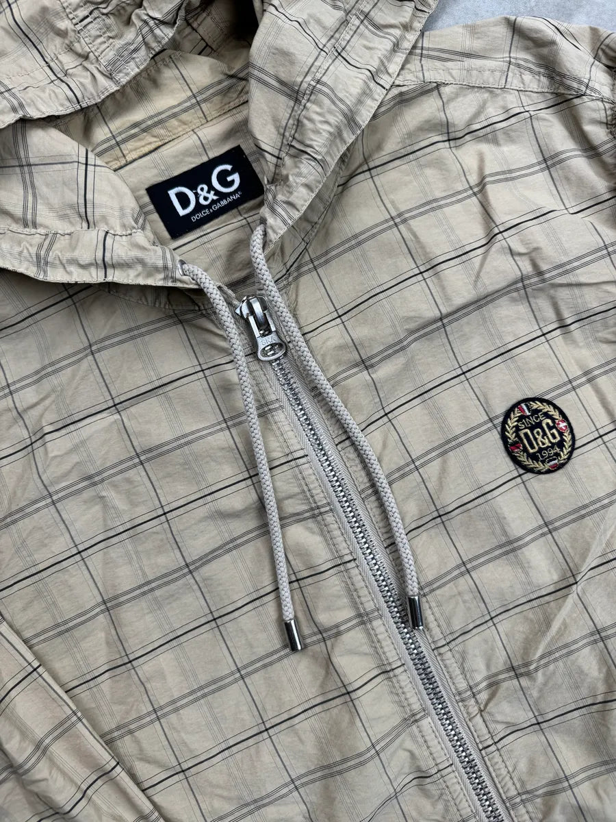 Dolce & Gabbana Beige Cotton Checked Patch Light Jacket qdROcXFz 8