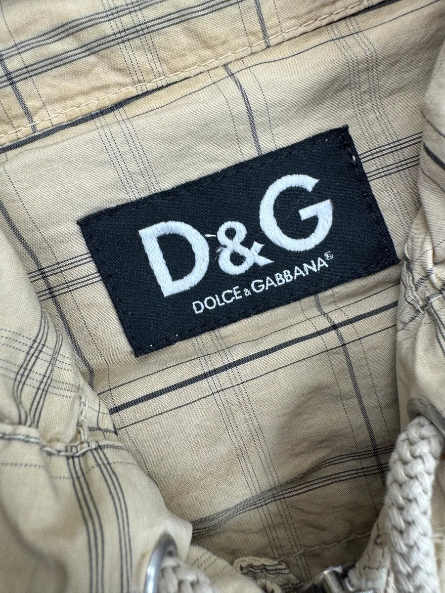 Dolce & Gabbana Beige Cotton Checked Patch Light Jacket qdROcXFz 9