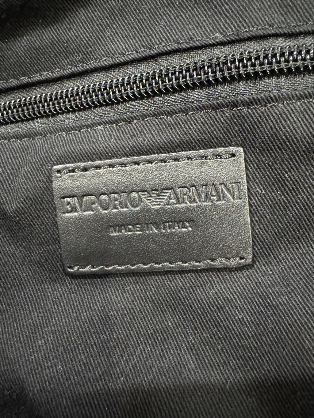 AW2016 Emporio Armani XXL Black Bovine Leather Backpack (OS)