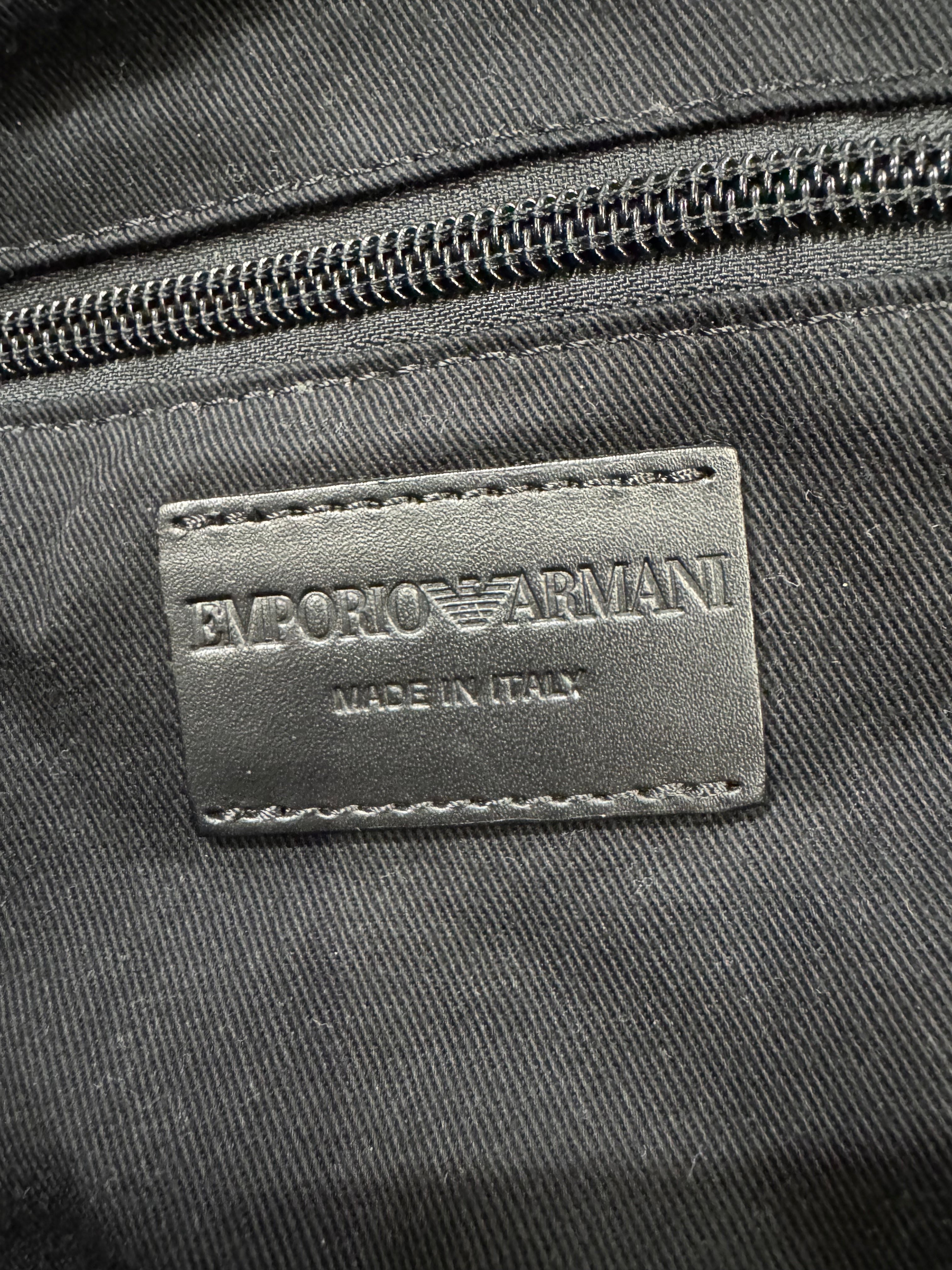 AW2016 Emporio Armani XXL Black Bovine Leather Backpack (OS)