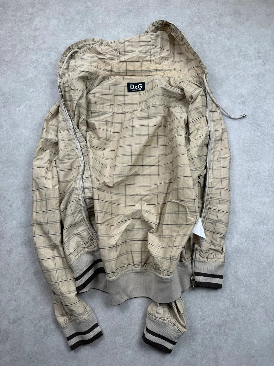 Dolce & Gabbana Beige Cotton Checked Patch Light Jacket qdROcXFz 5