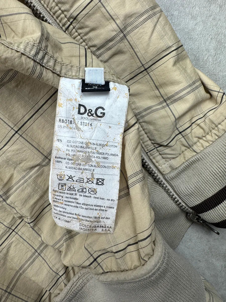 Dolce & Gabbana Beige Cotton Checked Patch Light Jacket qdROcXFz 10