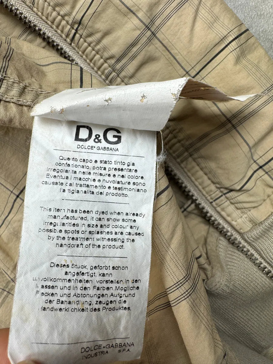Dolce & Gabbana Beige Cotton Checked Patch Light Jacket qdROcXFz 11