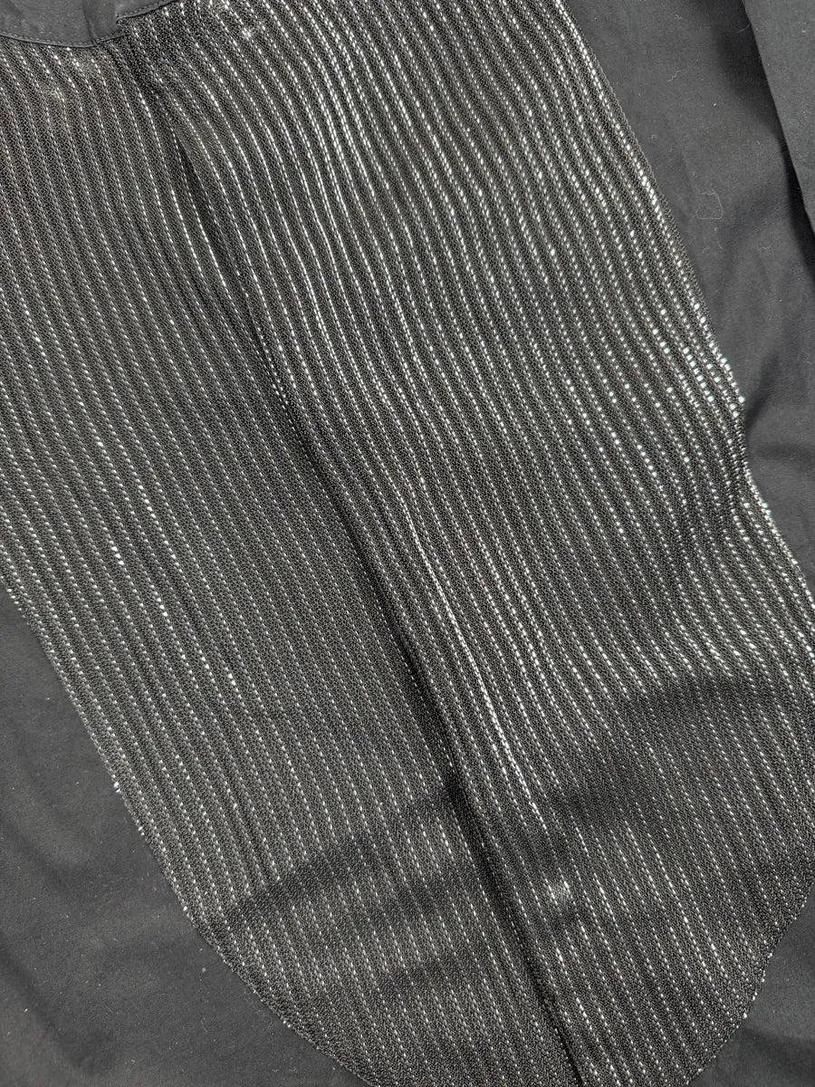 Giorgio Armani Black Woven Metallic Bib Mao Collar Shirt CXygqCRp 6