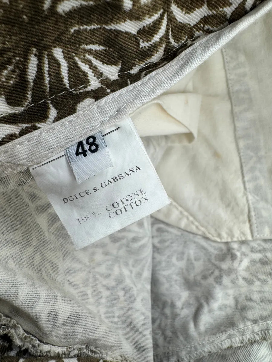SS1999 Dolce & Gabbana Olive Floral Shorts cExSOXp 8