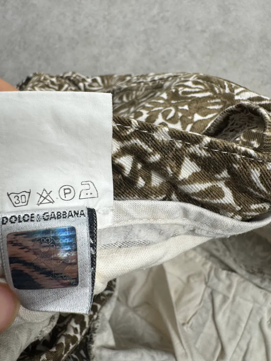 SS1999 Dolce & Gabbana Olive Floral Shorts cExSOXp 9