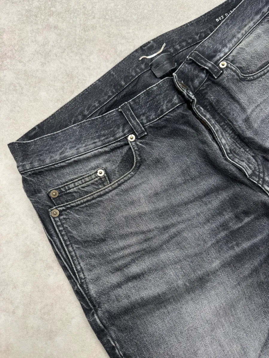 Saint Laurent Grey Faded Denim Universite Patch Jeans jywtlWtL 5