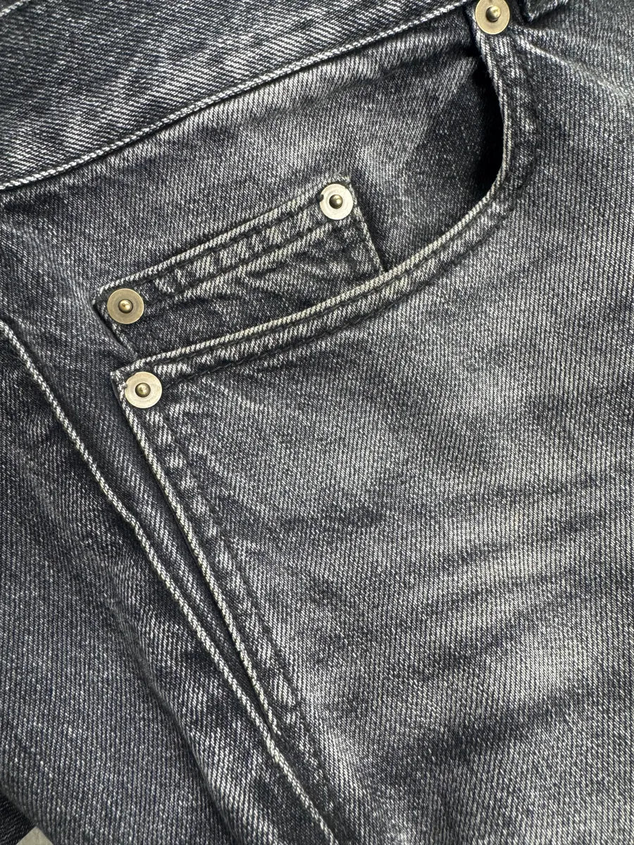 Saint Laurent Grey Faded Denim Universite Patch Jeans jywtlWtL 8