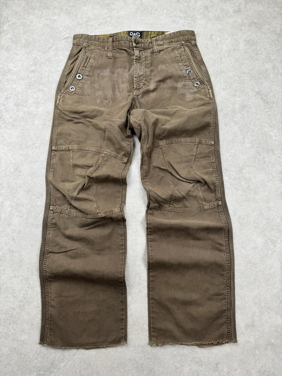 AW2004 Dolce & Gabbana Taupe Brown Utility Cargo Pants ecAoEOF 0