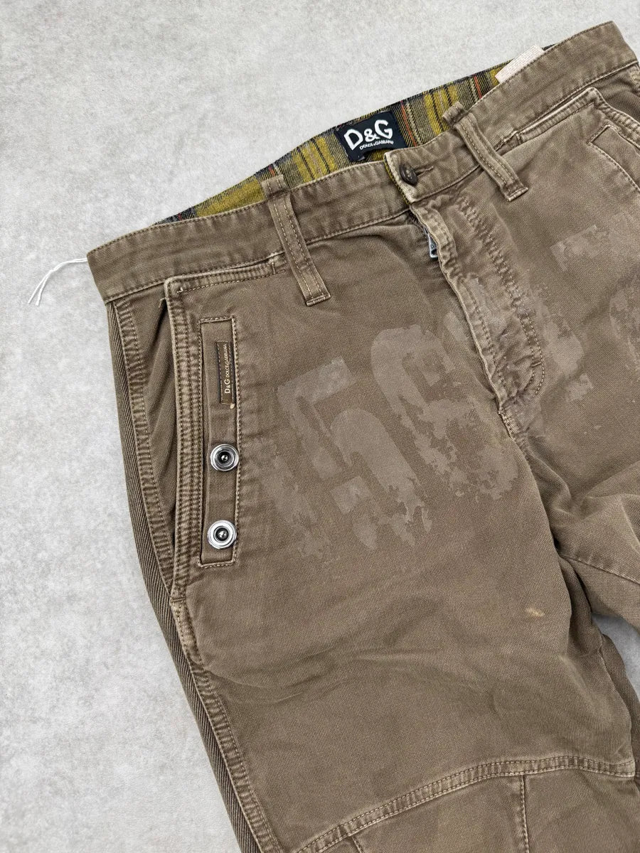 AW2004 Dolce & Gabbana Taupe Brown Utility Cargo Pants ecAoEOF 9