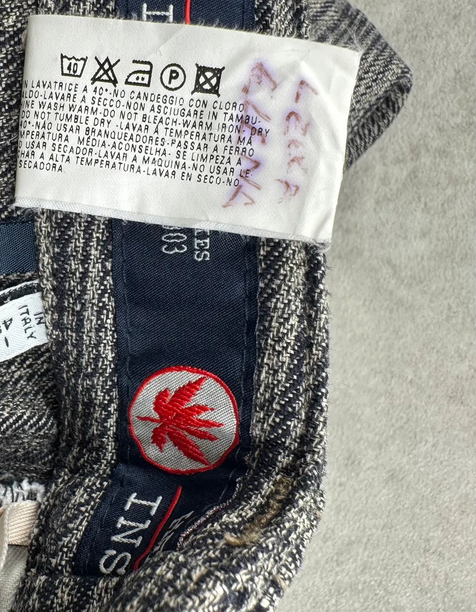 AW2005 Armani Grey Striped Multi-Pocket Bondage Pants qnTdWzjF 9