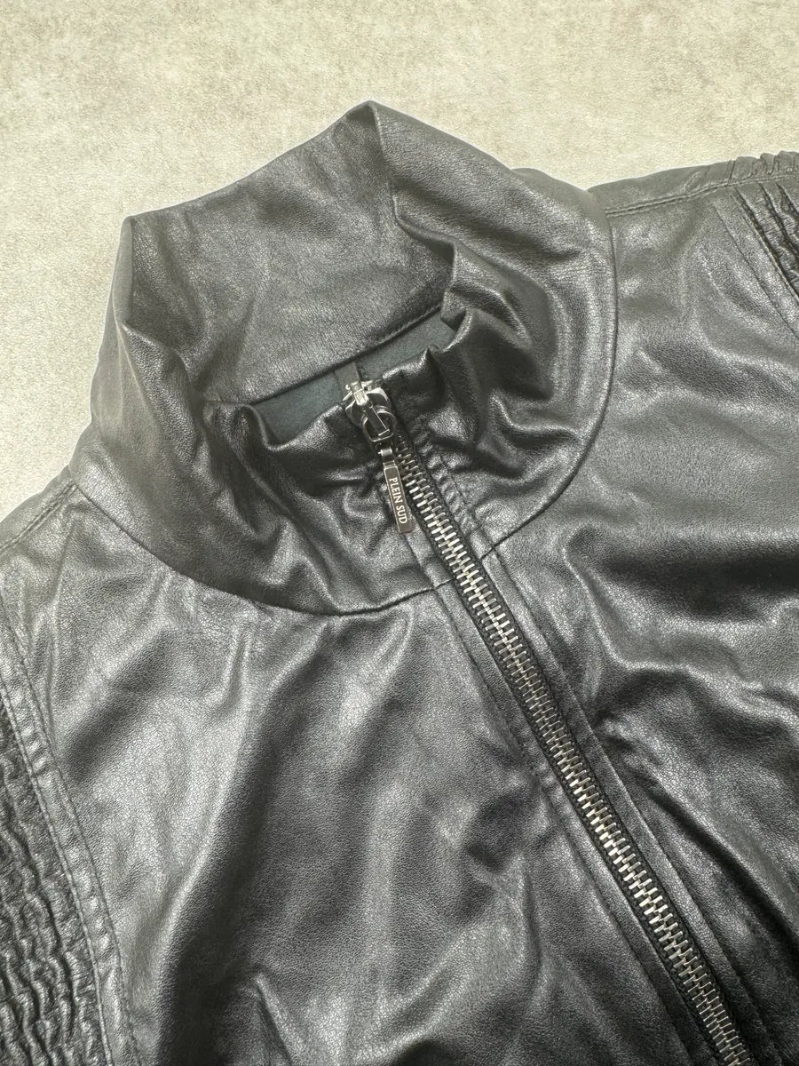 Plein Sud Jeans Black Coated Moto Top Jacket TgNWrCVI 7