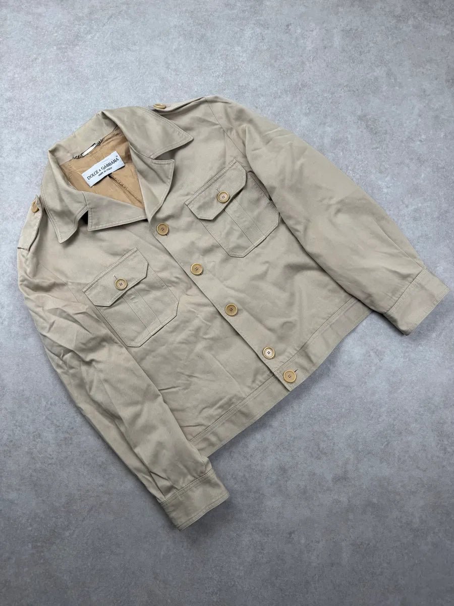 SS1998 Dolce & Gabbana Beige Utility Light Jacket oFKfyBMh 4
