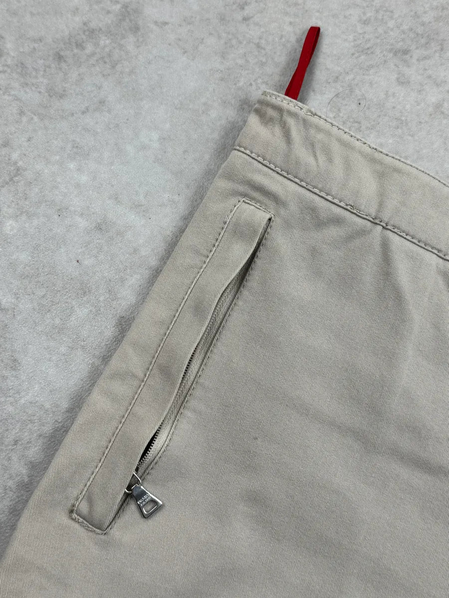 SS2000 Prada Beige Linea Rossa Ankle Zip Straight Leg Pants SCjuGzgI 9