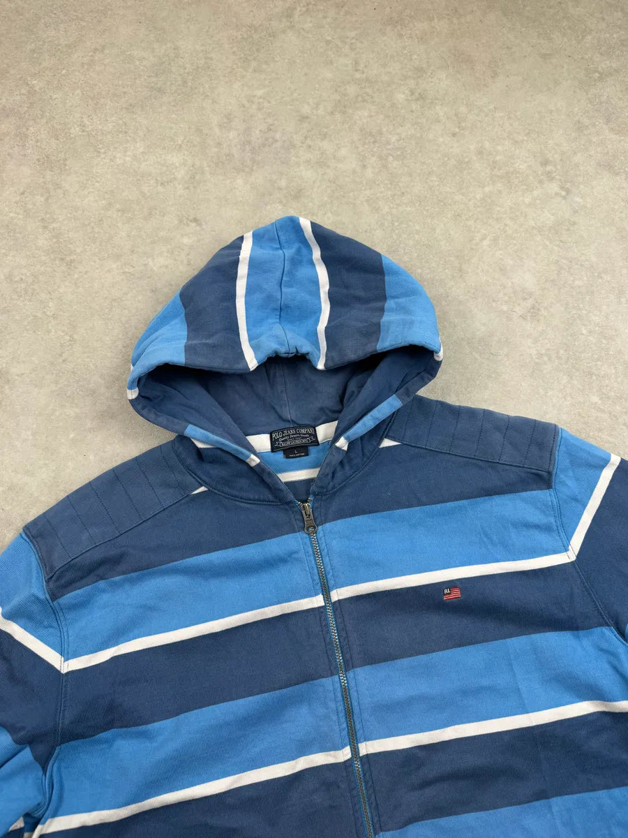 Ralph Lauren Blue Striped Zip-Up Hoodie PkcCJhSw 7