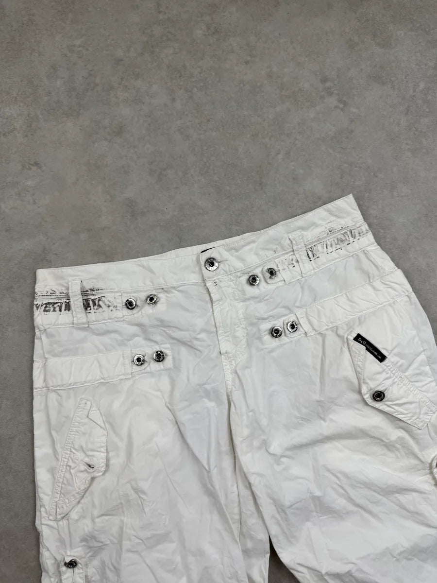 SS2004 Dolce & Gabbana White  Multi-Pocket Cargo Pants rgDrBMVM 7