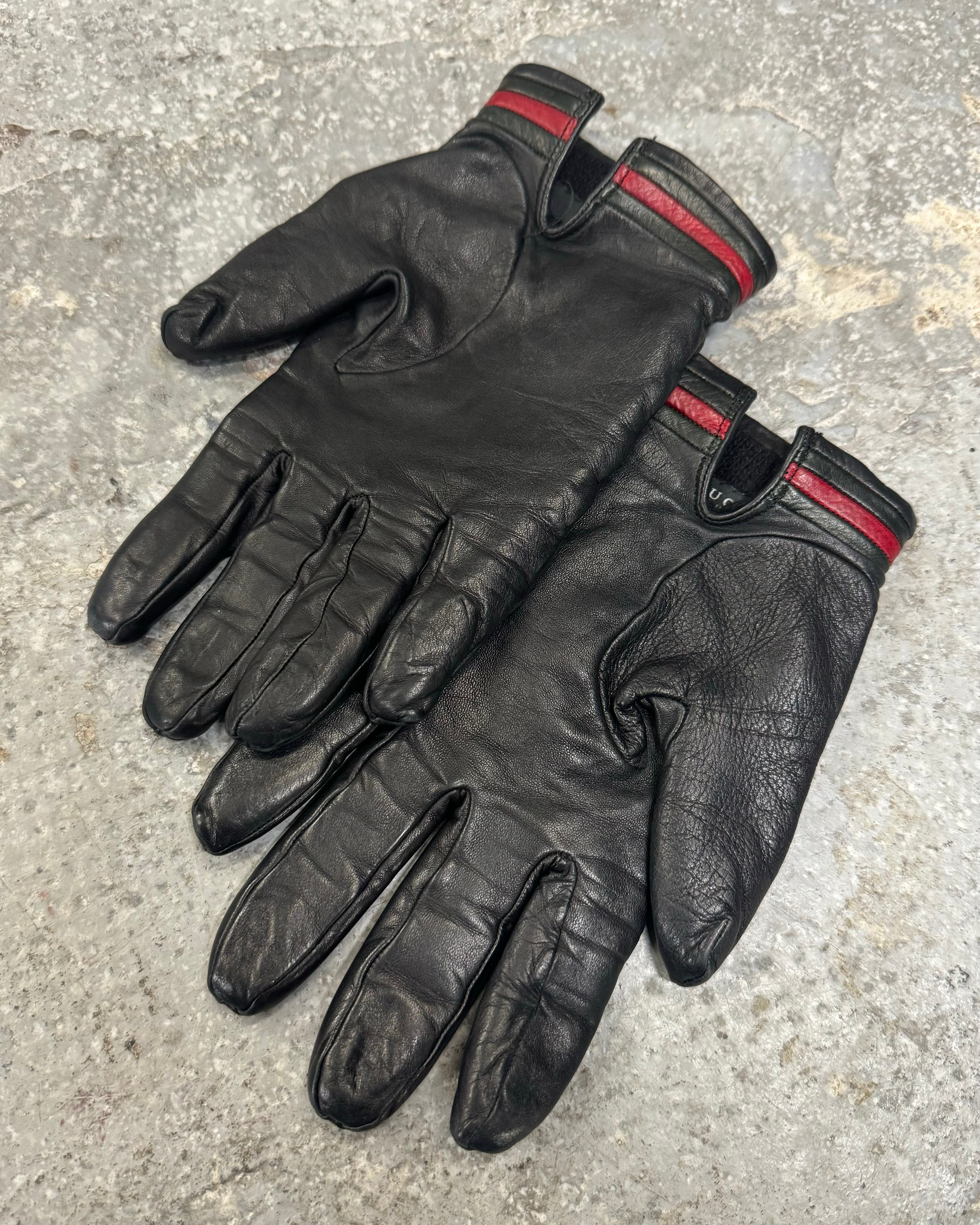 2000s Gucci Black Italian Leather Gloves (OS)