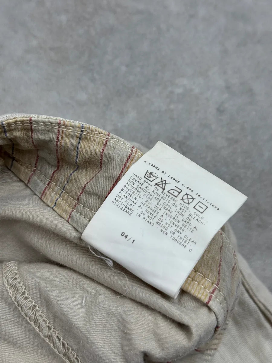 SS2004 Dolce & Gabbana Light Beige Linen Utility Cargo Pants NchTtMXY 14