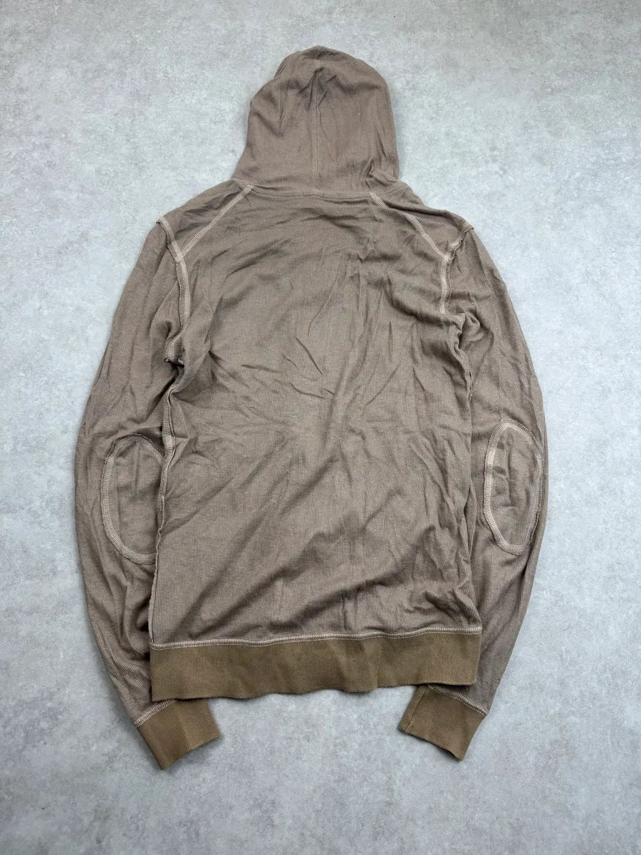 2010s Dolce & Gabbana Taupe Linen Logo Plaque Zip-Up Hoodie nMiKlZTI 5